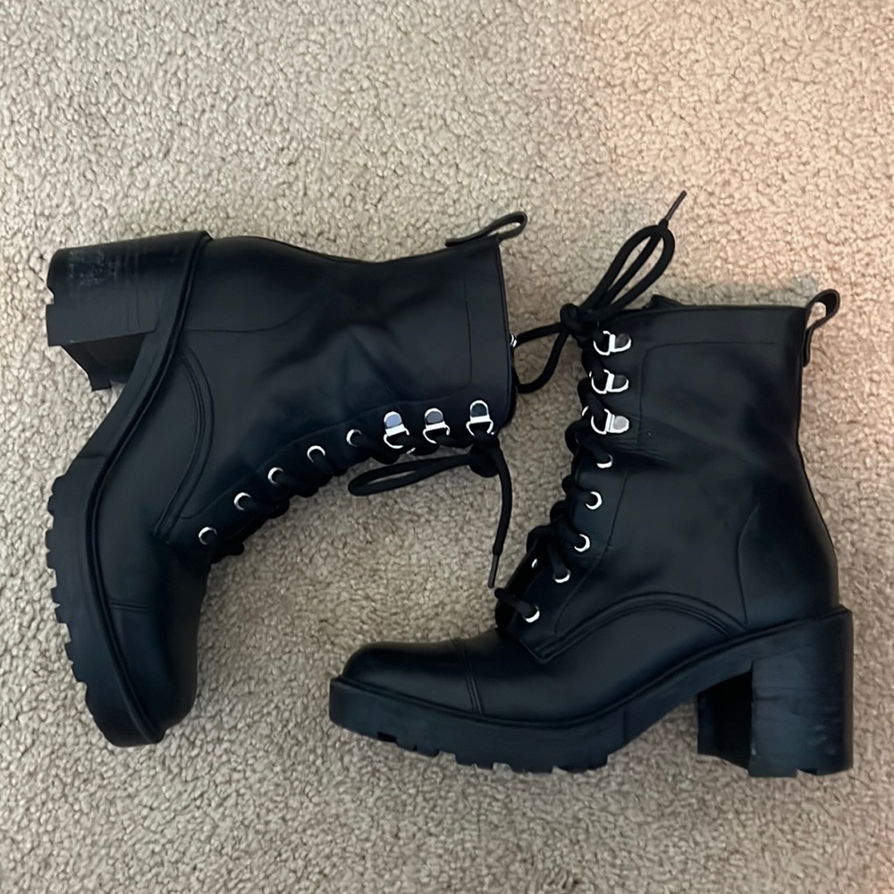 MARC FISHER Black Combat Boots